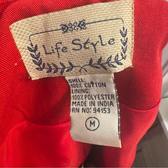 Life Style Vibrant Red Trench Coat - Picture 3 of 7